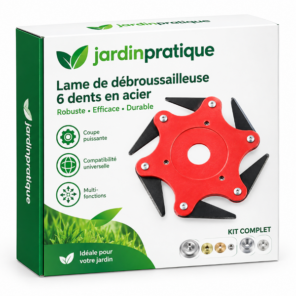 Tête de Coupe Universelle pour Débroussailleuse – 6 Lames en Acier – Pour Herbes Épaisses, Ronces et Entretien du Jardin