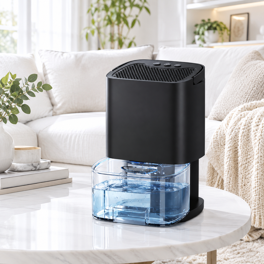 Déshumidificateur d’air portable 1000 ml – Silencieux, éclairage LED 7 couleurs, arrêt automatique, 36 W – Chambre, salle de bain et camping-car