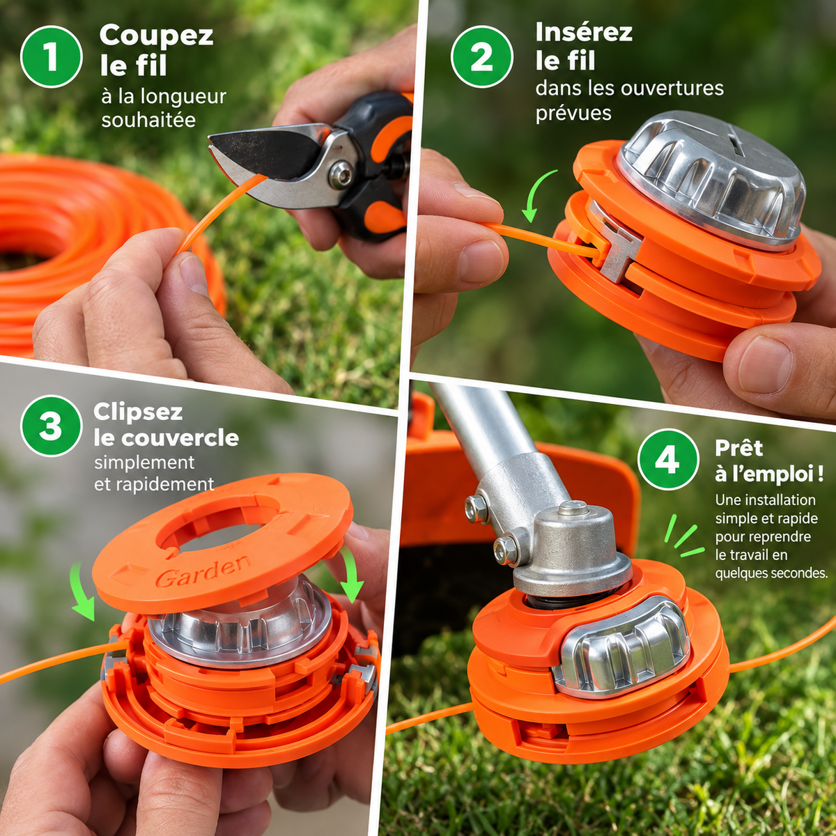 Tête de Débroussailleuse en Acier – Lame Rotative pour Herbes Hautes, Broussailles et Entretien du Jardin
