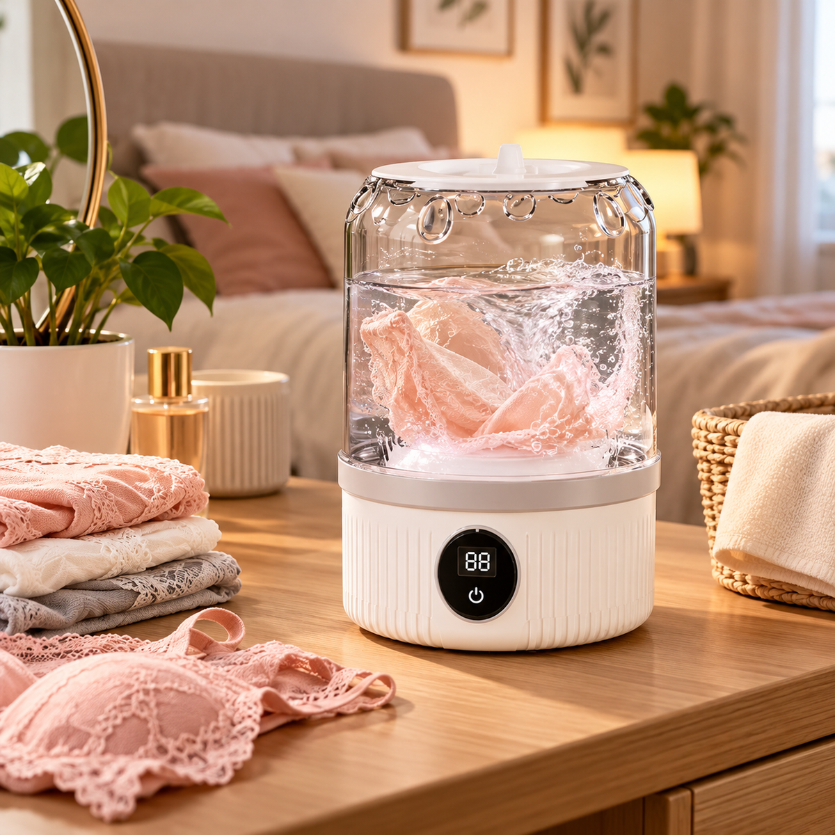 Mini Lave-Linge Portable Rechargeable – Sous-Vêtements, Chaussettes & Petits Vêtements