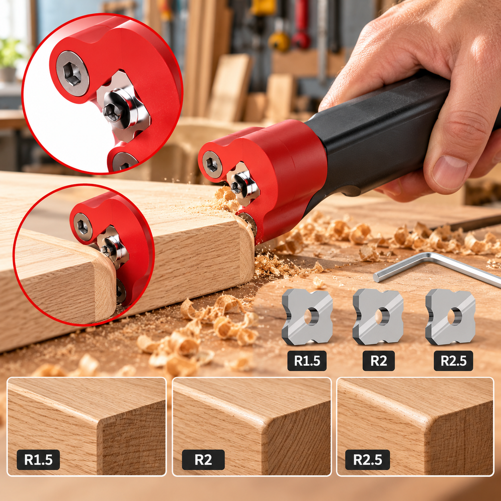 Raboteuse de Chant Manuelle pour Bois – Outil de Chanfreinage et Finition des Arêtes R1 à R2.5