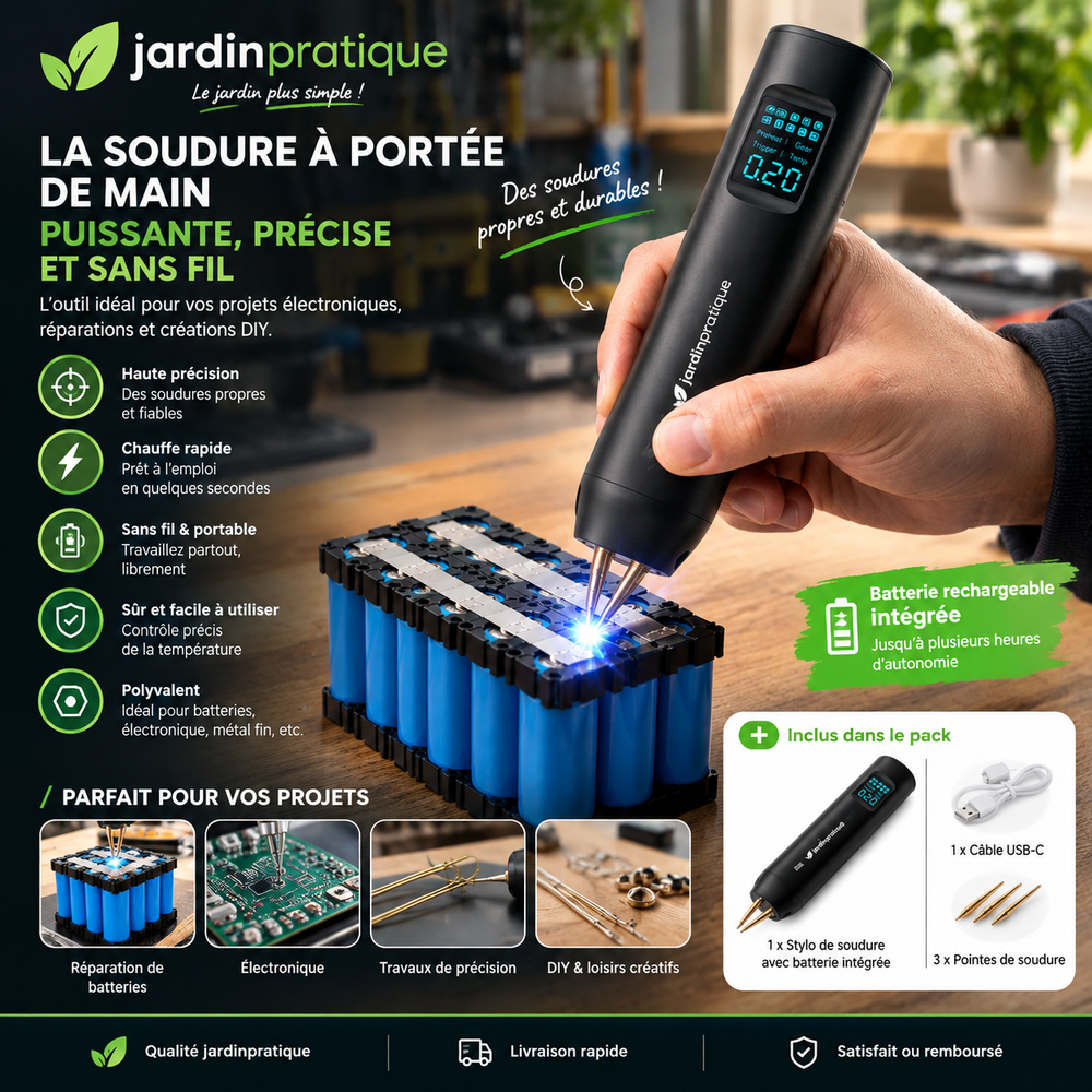 Mini Soudeuse par Points Portable 18650 – 90 Niveaux de Puissance, Soudage Batterie Nickel