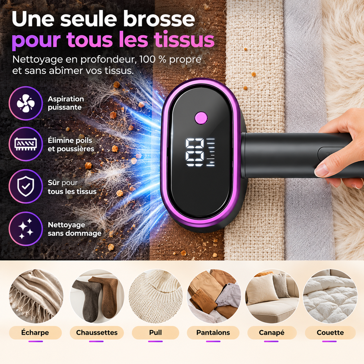 Rasoir Anti-Bouloches Rechargeable USB – Double Tête, 5 Vitesses
