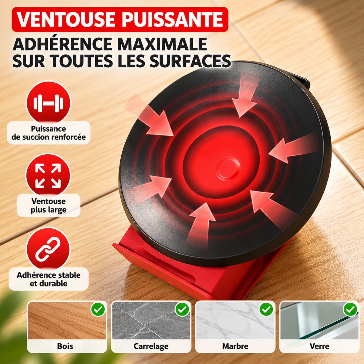 Outil de Réparation pour Parquet Stratifié avec Ventouse – Rapproche Joints et Lames de Sol