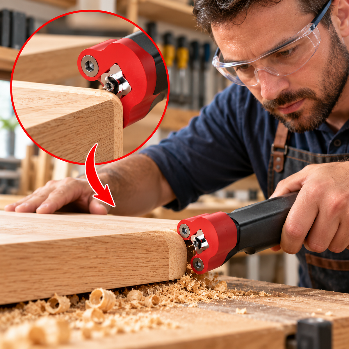 Raboteuse de Chant Manuelle pour Bois – Outil de Chanfreinage et Finition des Arêtes R1 à R2.5