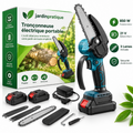Tronçonneuse Électrique Portable 21V Sans Fil – Mini Scie à Chaîne 6"
