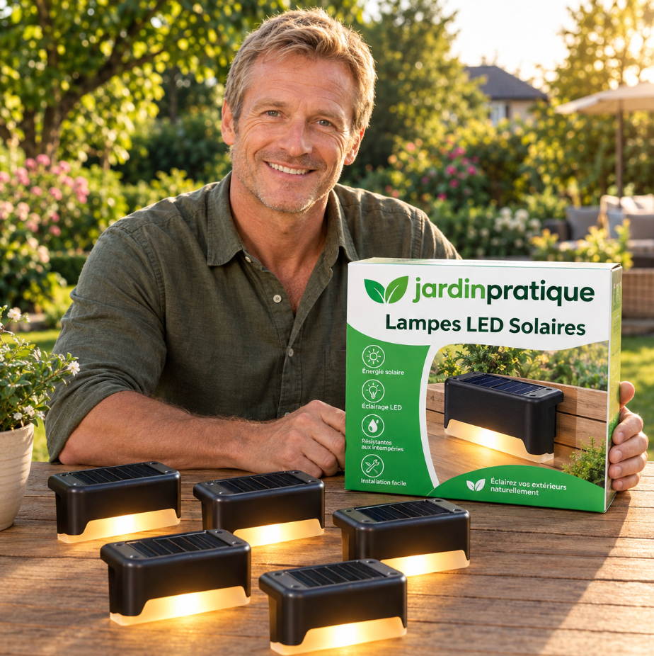 Lampes LED Solaires Extérieures avec Capteur Automatique – Éclairage Solaire Jardin, Terrasse, Escaliers et Allée