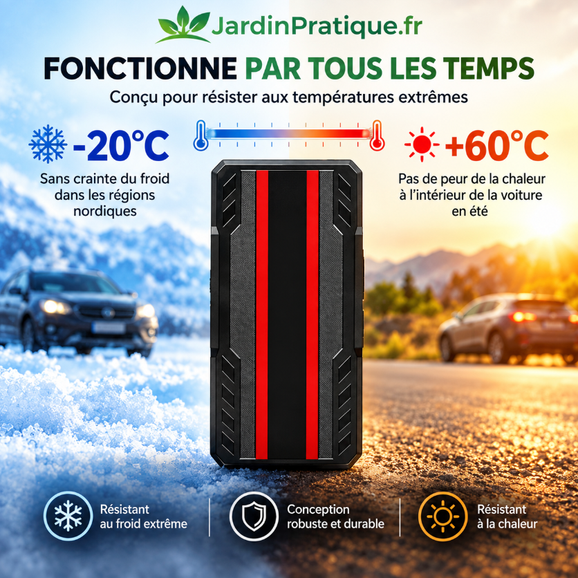 Booster Batterie Voiture 12V 600A – Démarreur de Batterie Portable Lithium avec Lampe LED SOS et USB