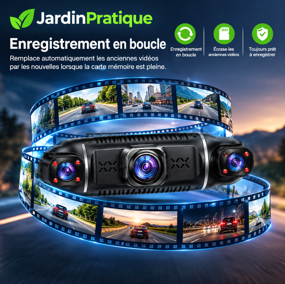 Caméra Voiture 360° 5 Canaux Full HD 1080P WiFi – Dashcam 360 Avant Arrière Habitacle Gauche Droite