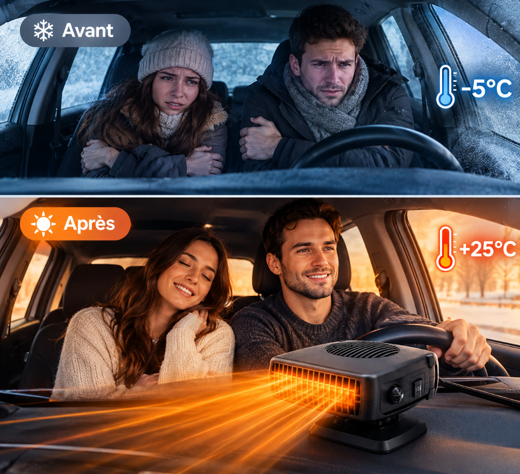 Dégivreur Voiture 12V – Chauffage Pare-Brise Portable