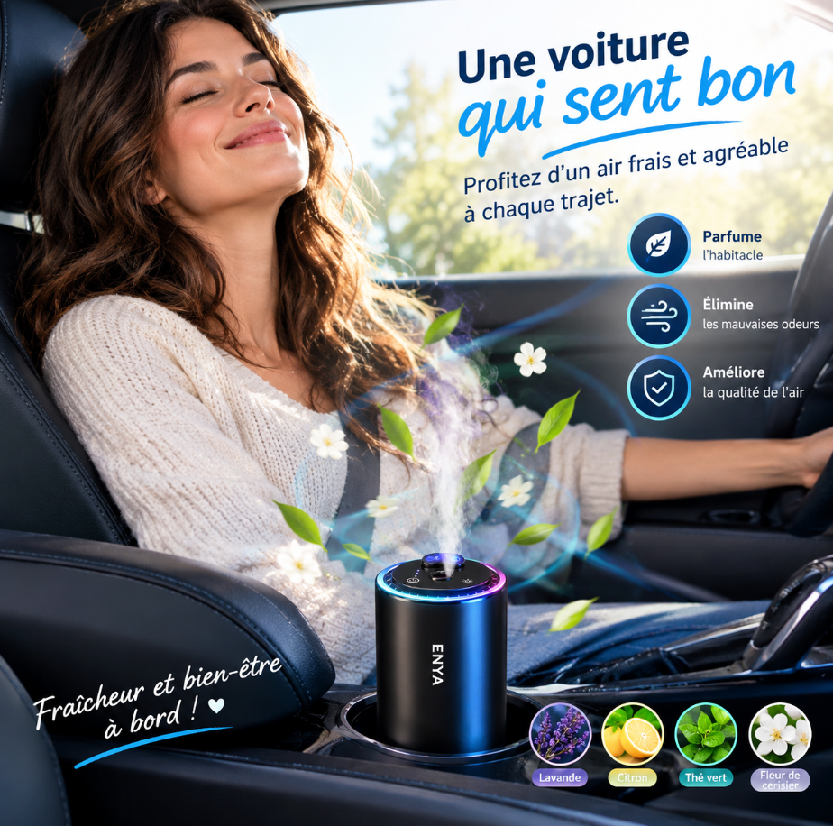 Diffuseur de Parfum Voiture 3-en-1 RGB Ciel Étoilé – Aromathérapie & Lumière d’Ambiance