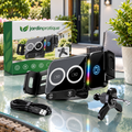 Chargeur Voiture Sans Fil 15W 2 en 1 avec Support Téléphone Automatique, Rotation 90°, Capteur Infrarouge