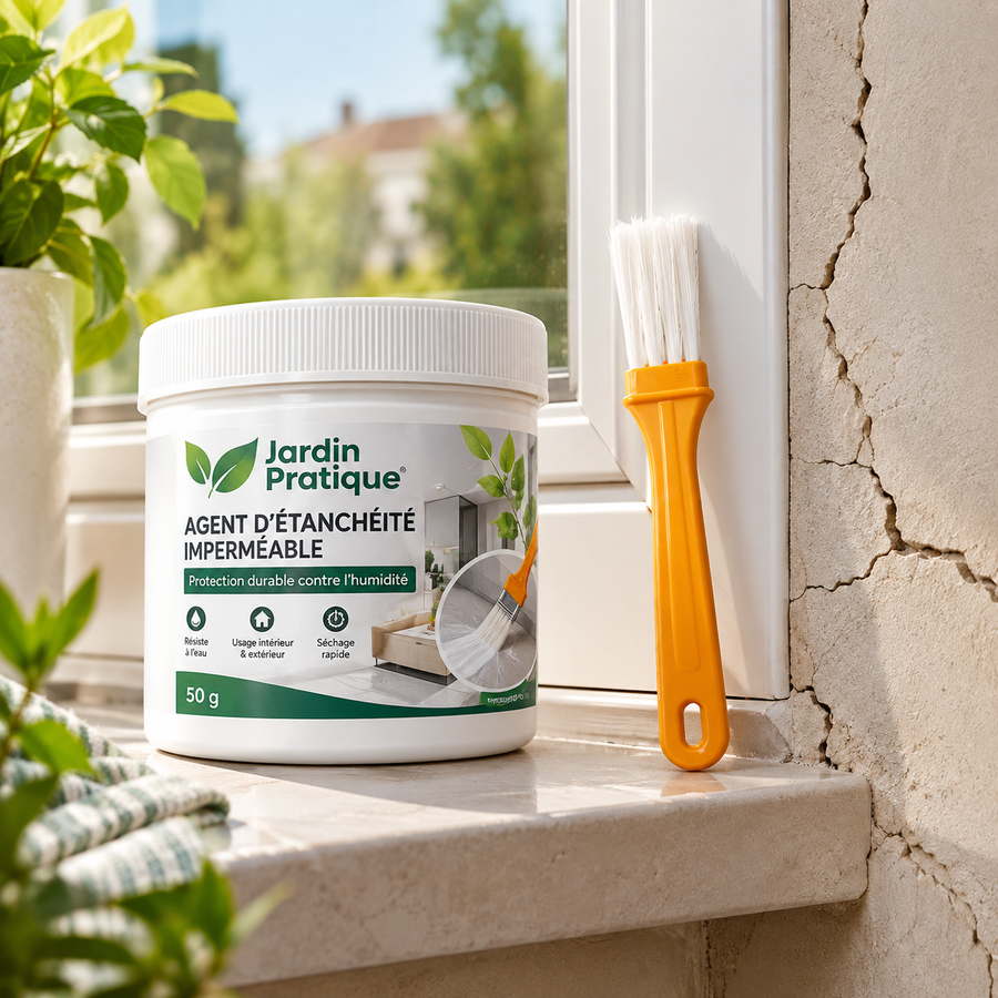 Gel d’étanchéité transparent anti-infiltration 50 g avec pinceau – Réparation fissures et joints