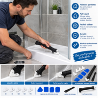 Outil 9 en 1 pour joints silicone – Lisseur et grattoir pour finition