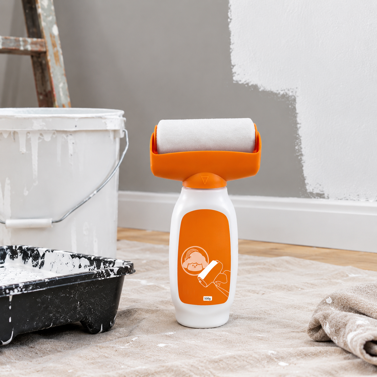 Rouleau de Peinture Réutilisable avec Réservoir Intégré – Peinture Murale, Retouches & Décoration