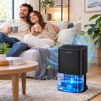 Déshumidificateur d’air portable 1000 ml – Silencieux, éclairage LED 7 couleurs, arrêt automatique, 36 W – Chambre, salle de bain et camping-car