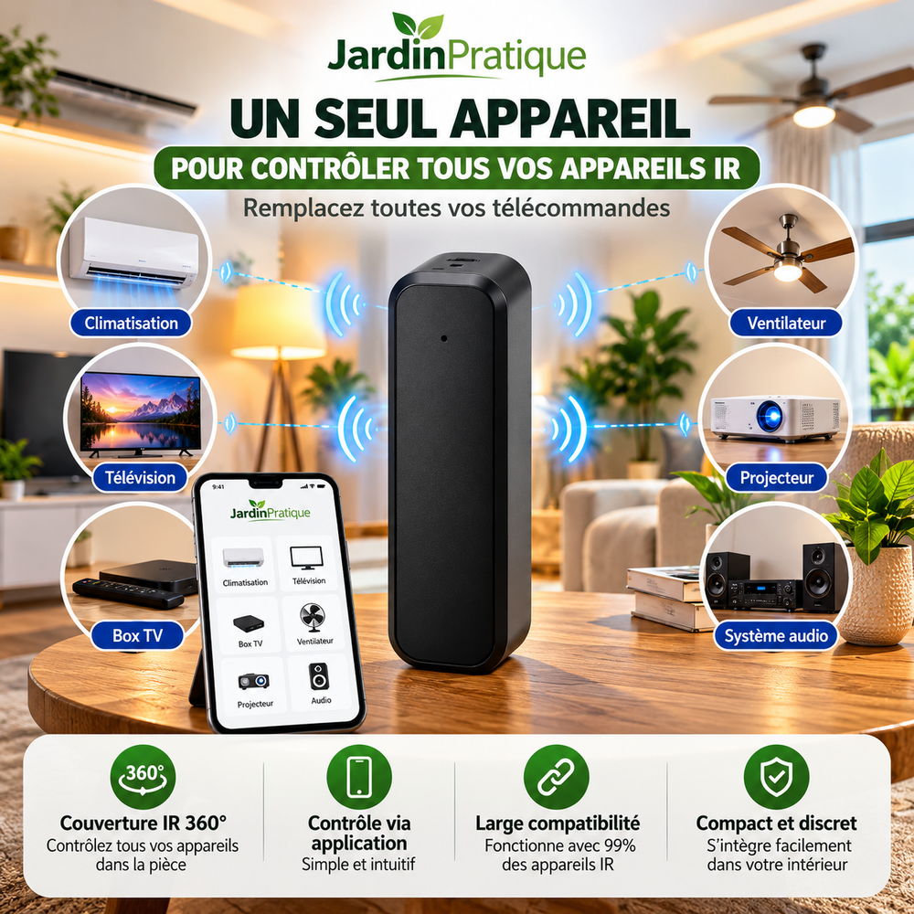 Télécommande IR Intelligente 3.0 – Contrôleur 360° pour TV, Climatisation et Appareils Infrarouges