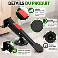 Lève-Porte Manuel à Pédale 360° en Acier – Outil de Pose de Porte