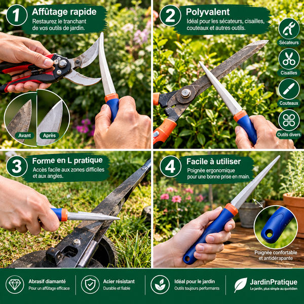 Aiguiseur Diamant Universel – Lime d’Affûtage pour Couteaux, Ciseaux et Outils