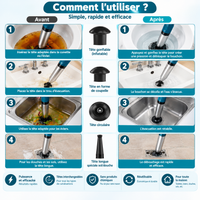 Déboucheur Électrique WC 5 Bar / 72 PSI – 3 Embouts, Tuyau 360°
