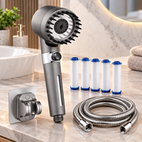 Pommeau de Douche Haute Pression 3 Modes avec Bouton Stop – Douchette à Main avec Filtre et Picots Silicone