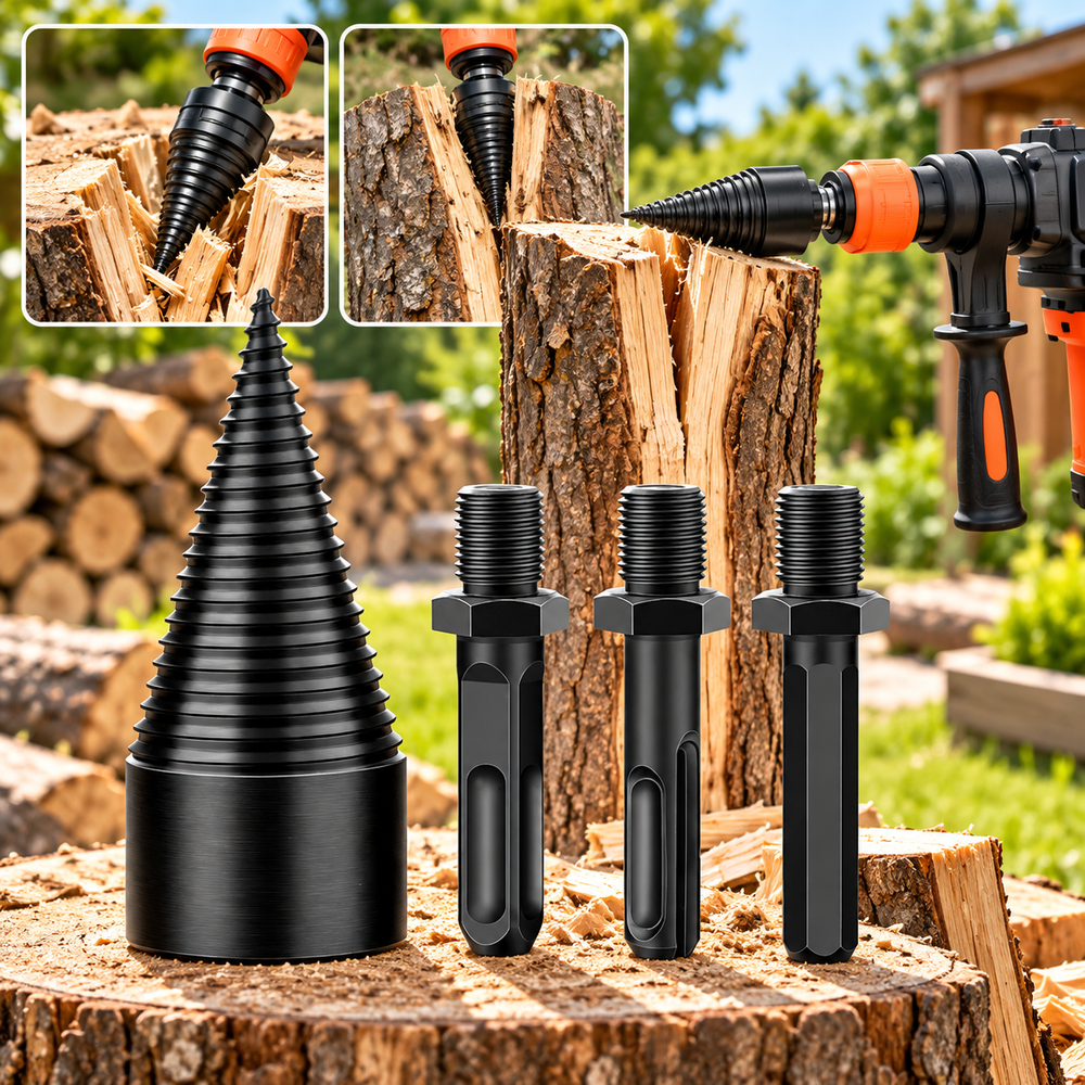 Cône Fendeur de Bois pour Perceuse – Foret fendeur de bois et bûches