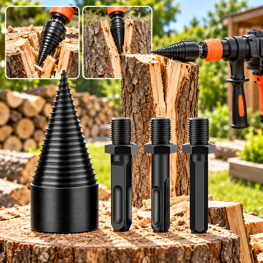 Cône Fendeur de Bois pour Perceuse – Foret fendeur de bois et bûches
