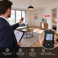 Télémètre Laser 100 m ±2 mm – Mesure Distance, Surface & Volume | Écran LCD