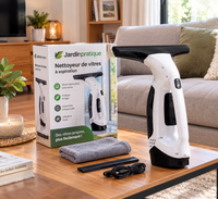 Aspirateur de Vitres Sans Fil 20W – Nettoyeur de Vitres avec Pulvérisateur, Aspiration 2000 Pa, Réservoir 150 ml et Batterie 2200 mAh