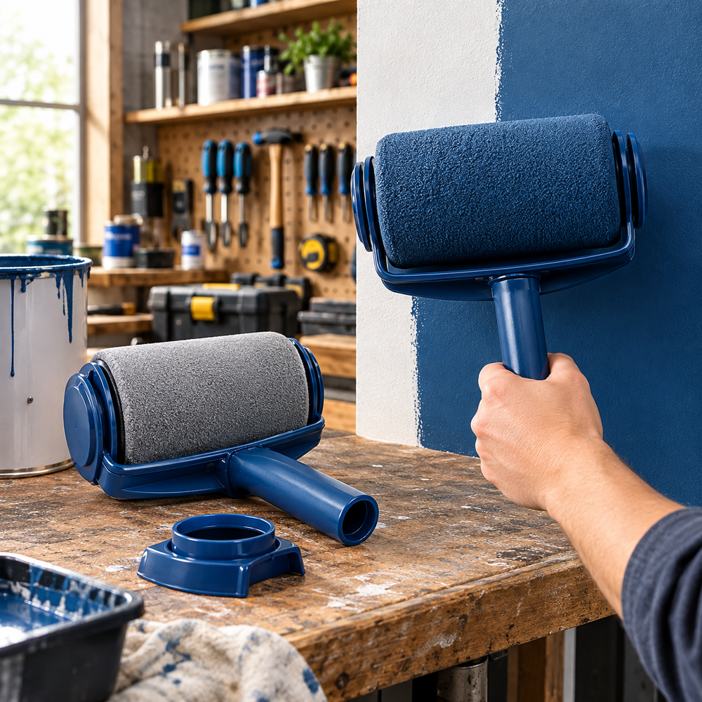 Rouleau à peinture mural auto-alimenté avec réservoir intégré