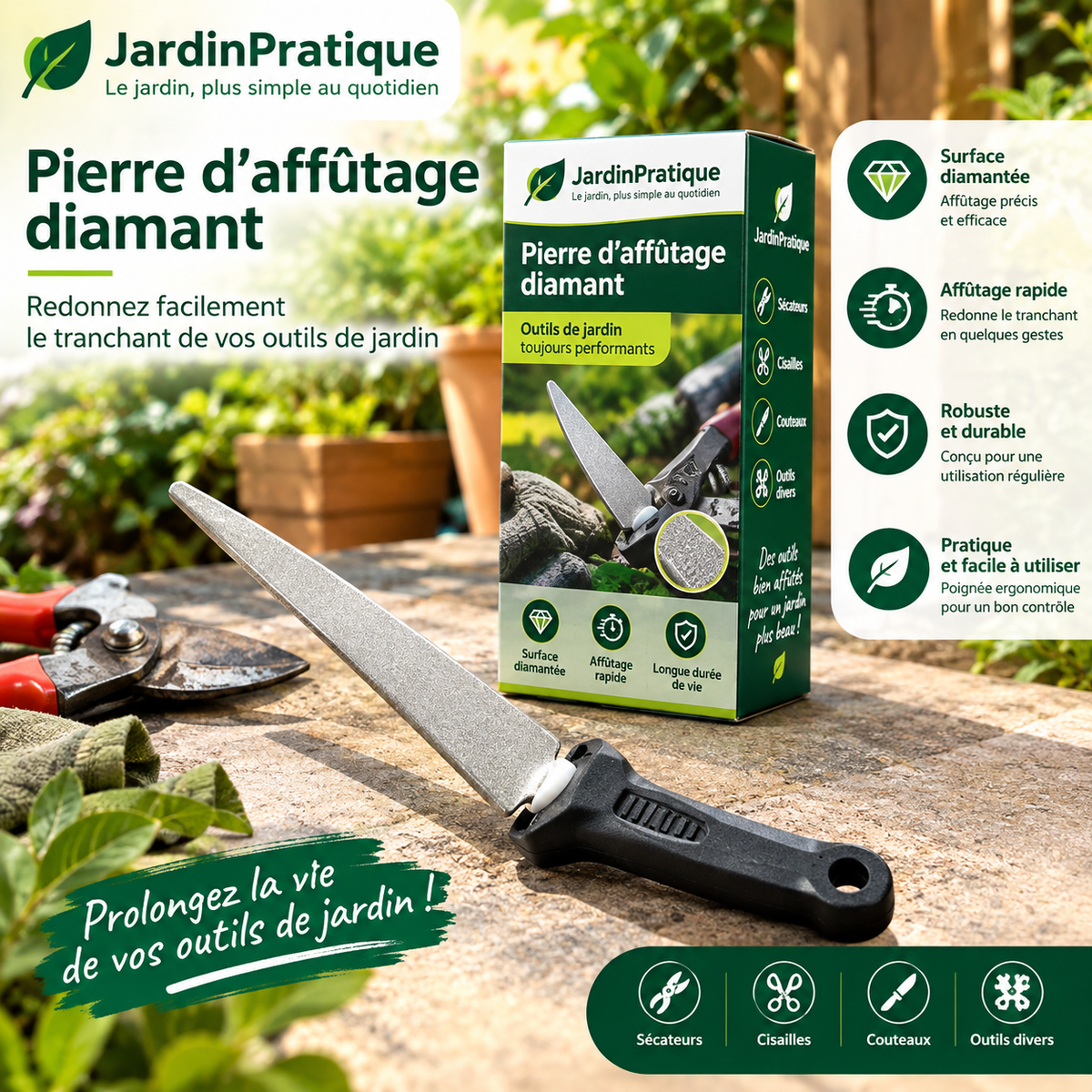 Aiguiseur Diamant Universel – Lime d’Affûtage pour Couteaux, Ciseaux et Outils