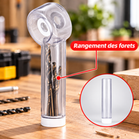 Collecteur de Poussière pour Perceuse avec Rangement pour Forets – Transparent