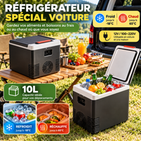 Glacière Électrique Portable 10 L – Chaud/Froid pour Voiture, Camping & Maison