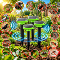Répulsif Solaire à Ultrasons et Vibrations pour Taupes, Rongeurs et Serpents – Piquet Anti-Nuisibles IP66