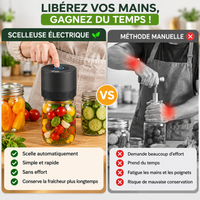 Scelleuse Sous Vide Électrique pour Bocaux Mason – 2 Formats Rechargeable