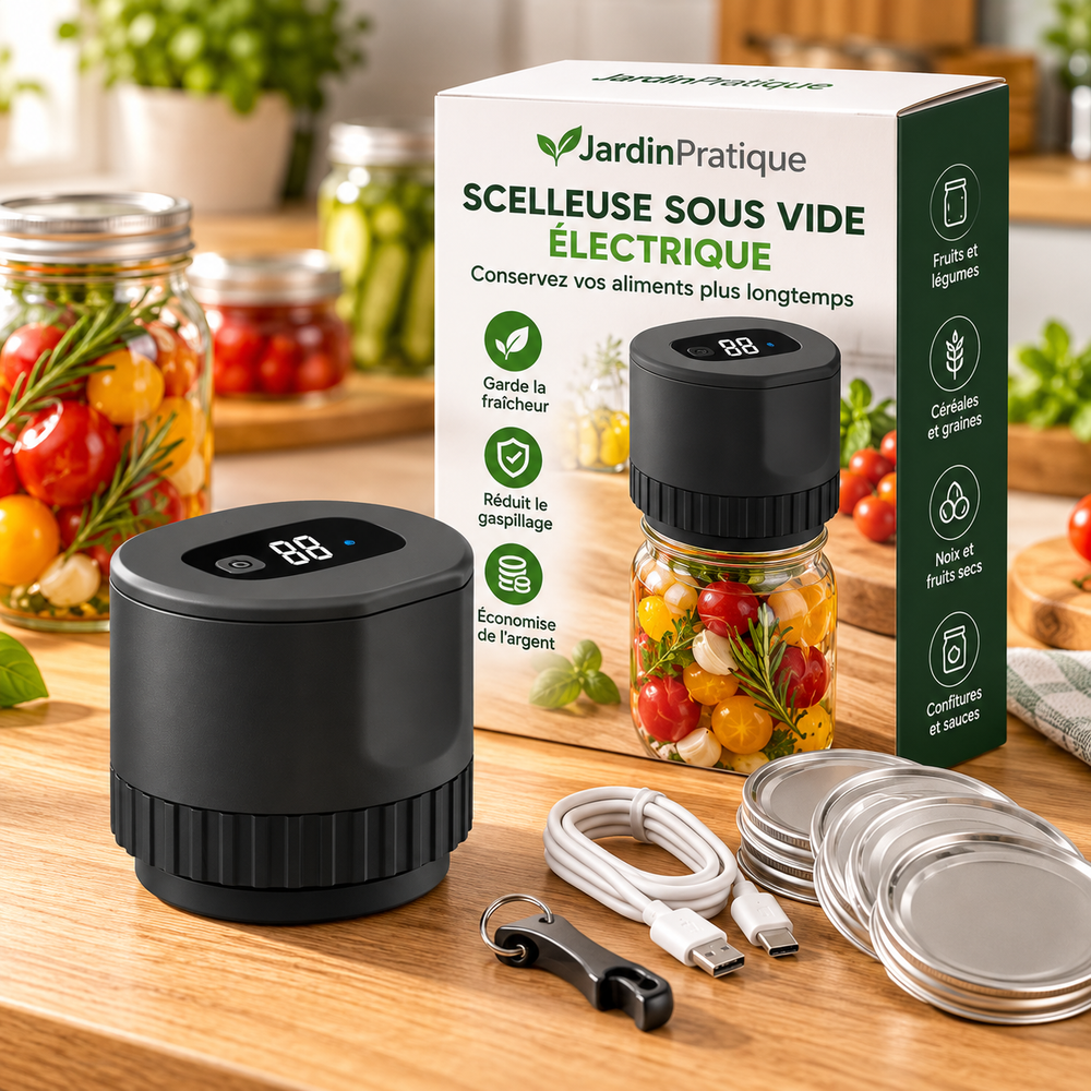 Scelleuse Sous Vide Électrique pour Bocaux Mason – 2 Formats Rechargeable