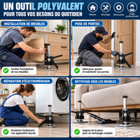 Cric à Bras de Levage 240 kg – Réglable 23 cm, Acier Renforcé & Base Antidérapante