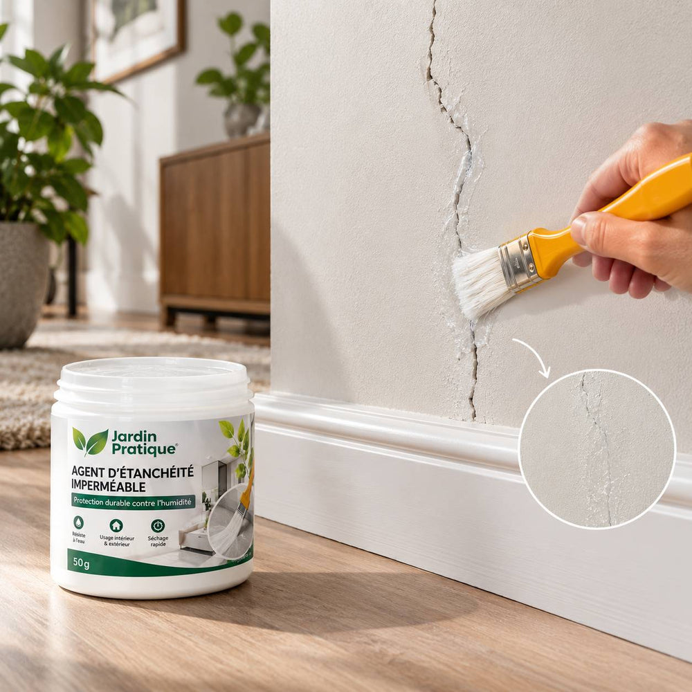 Gel d’étanchéité transparent anti-infiltration 50 g avec pinceau – Réparation fissures et joints
